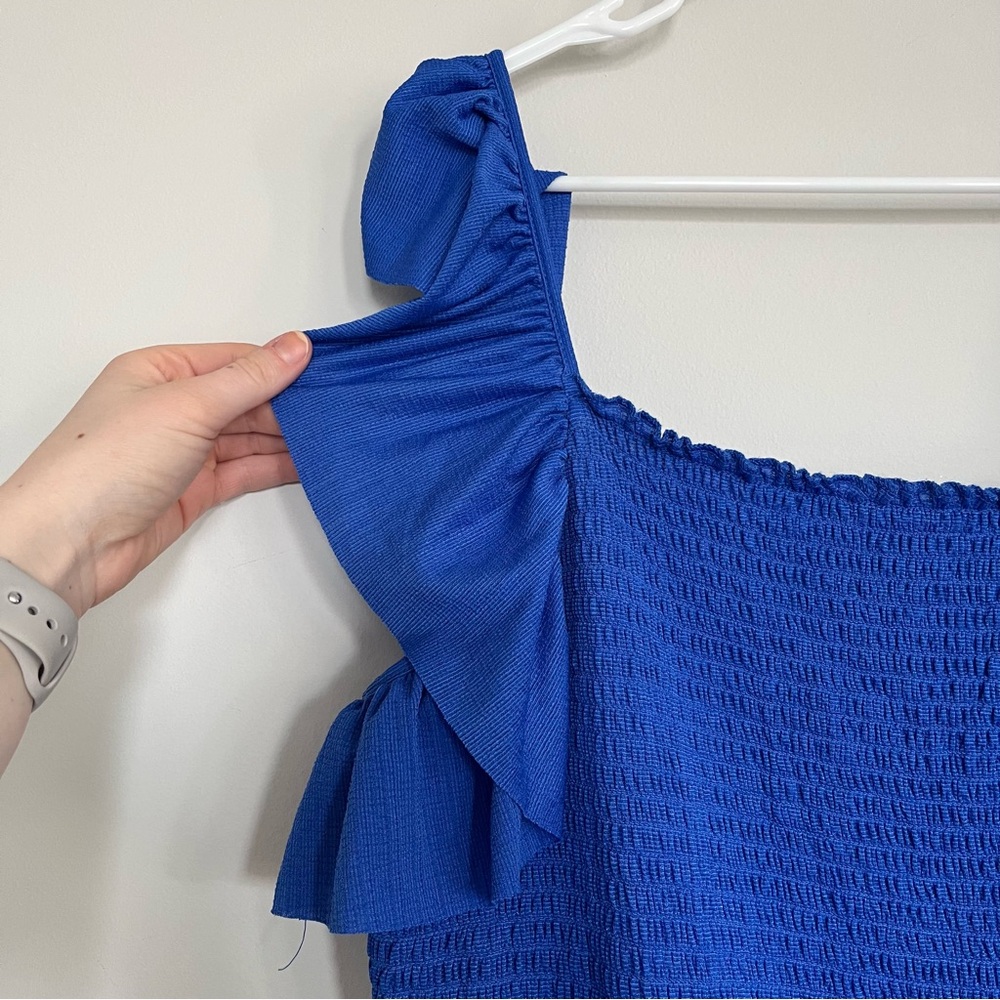 Blue Ruched Maxi Dress - Picture 2 of 6